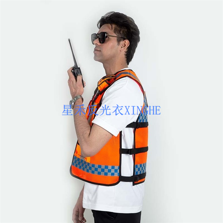 Gilet riflettente arancione da costruzione