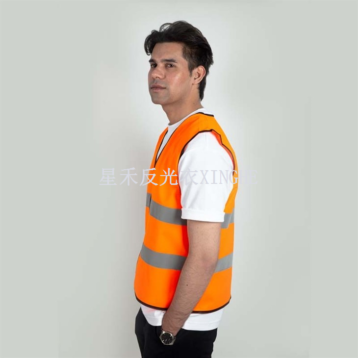 Gilet di sicurezza riflettente di costruzione riflettente di classe 2 in poliestere giallo ad alta visibilità