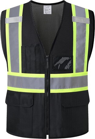 Gilet di sicurezza per ingegnere in rete nera