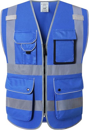 Gilet di sicurezza blu ad alta visibilità